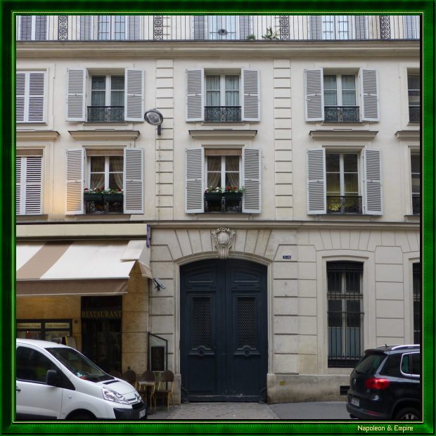 9 rue de Bourgogne, Paris. Address of Lucien Bonaparte's mistress in 1802