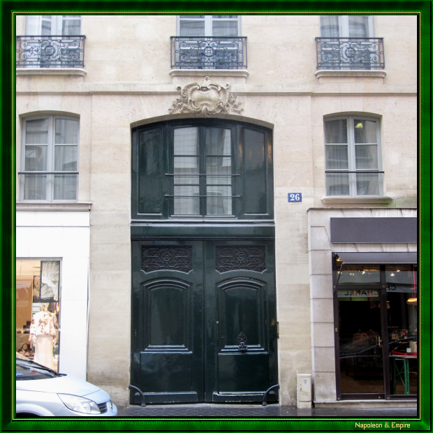26 rue Cambon, Paris. Stendhal's address from 1810 to 1814