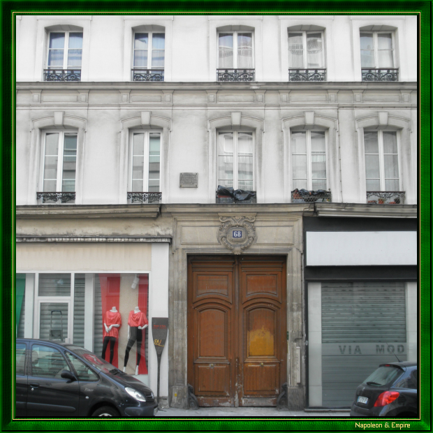 68 rue du Chemin Vert, Paris. Parmentier's address in 1813