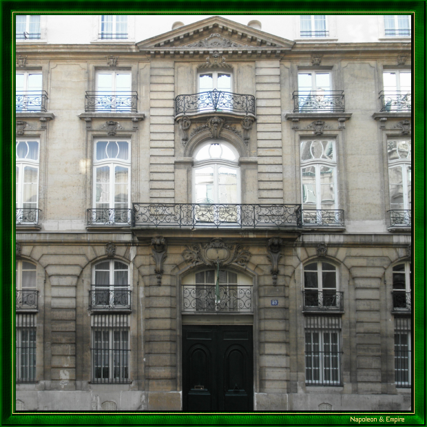 89 rue du Cherche-Midi, Paris. Address of Marshal Lefebvre from 1808