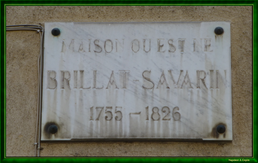 Plaque on the birthplace of Jean-Anthelme Brillat-Savarin