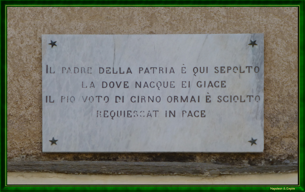 Plaque on the birthplace of Pascal Paoli