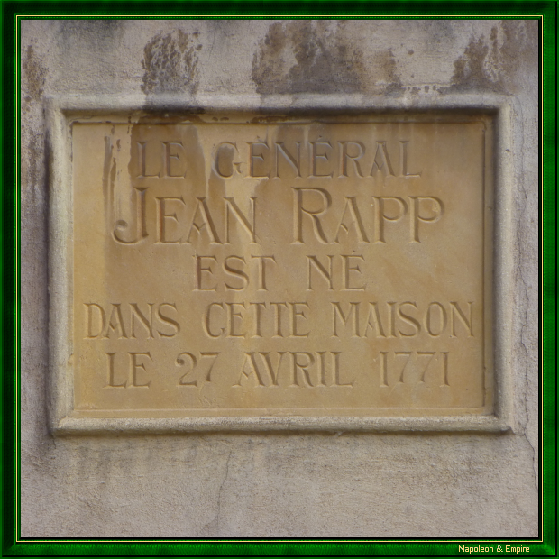 Plaque sur la maison natale de Jean Rapp