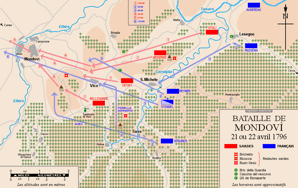 Napoleonic Battles - Map of battle of Mondovi