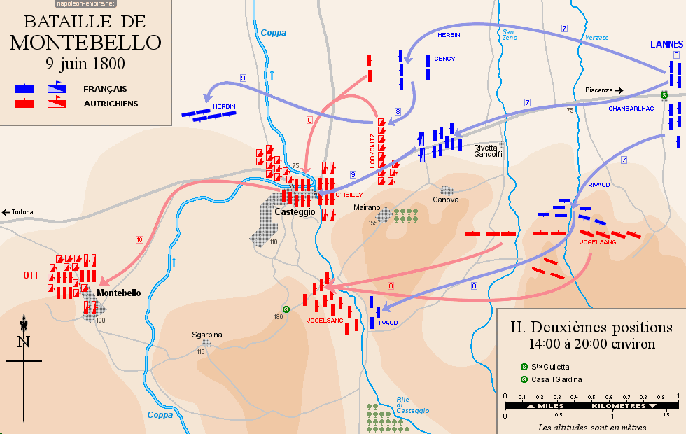 Batailles napoléoniennes - Carte de la bataille de Montebello - 