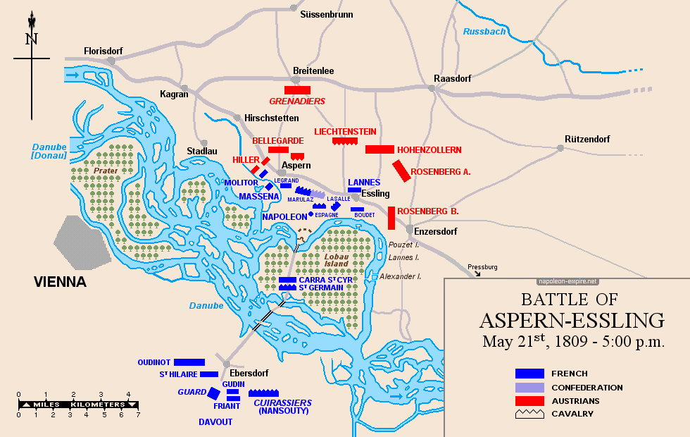 Napoleonic Battles - Map of battle of Aspern-Essling