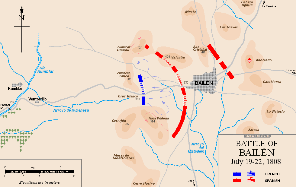 Napoleonic Battles - Map of battle of Bailen