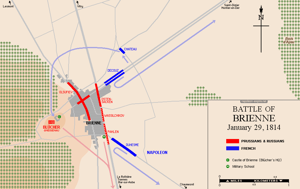 Napoleonic Battles - Map of battle of Brienne