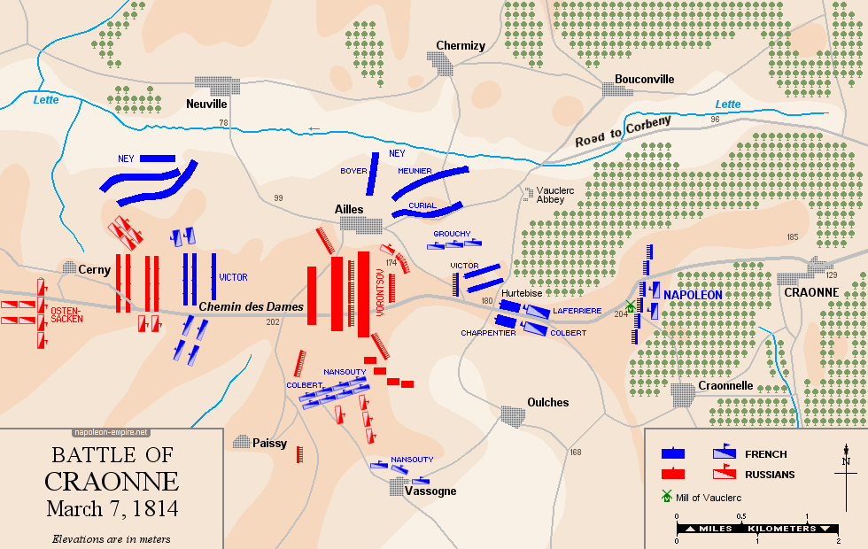 Napoleonic Battles - Map of the battle of Craonne