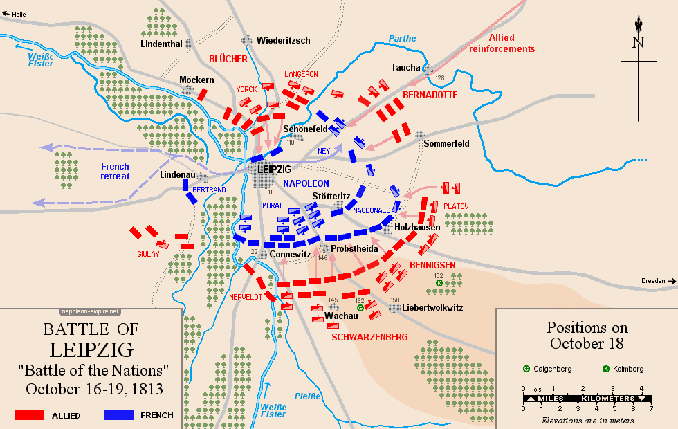 Battle of Leipzig - 1813, Map & Summary