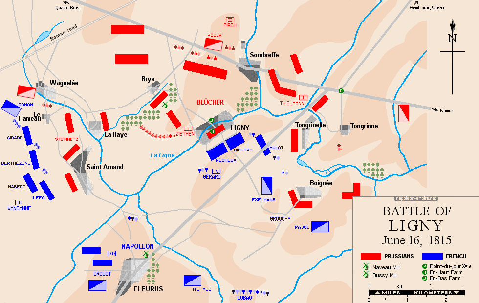 Napoleonic Battles - Map of battle of Ligny