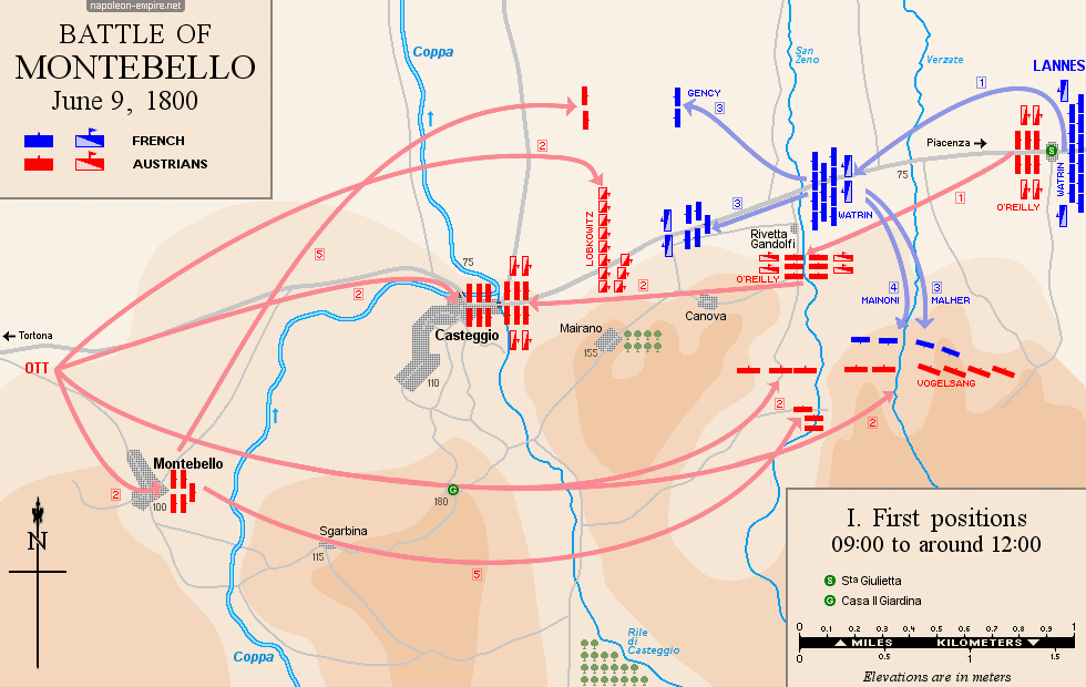 Napoleonic Battles - Map of battle of Montebello - 