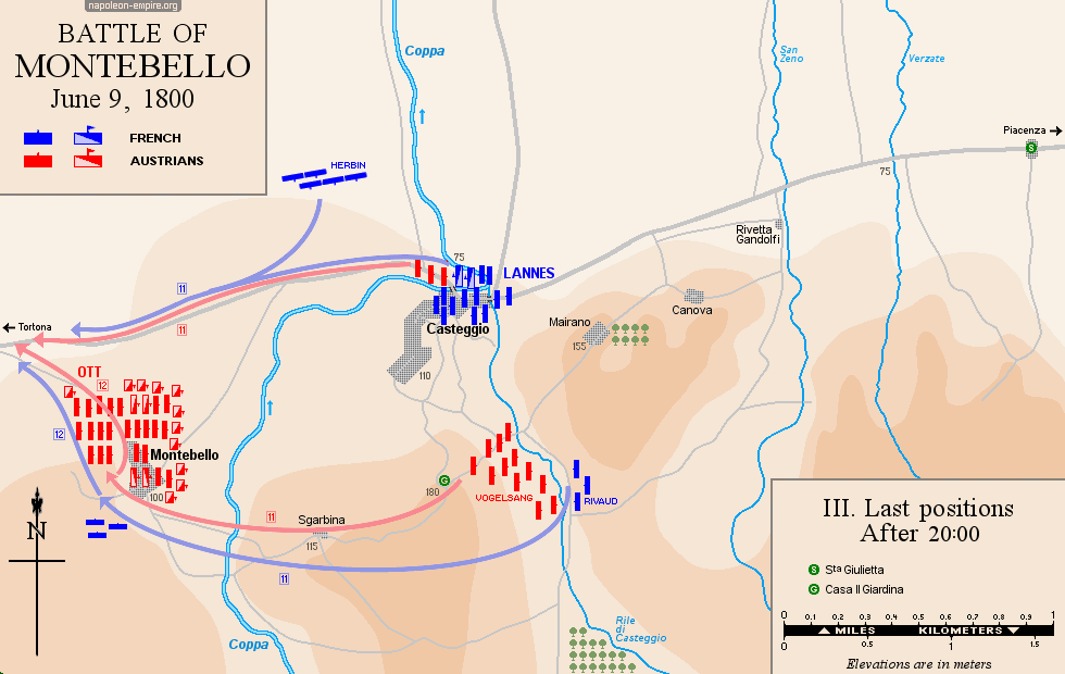 Napoleonic Battles - Map of the battle of Montebello - Last positions