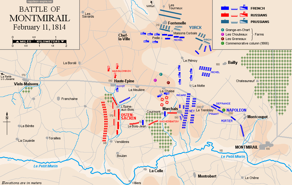 Napoleonic Battles - Map of battle of Montmirail