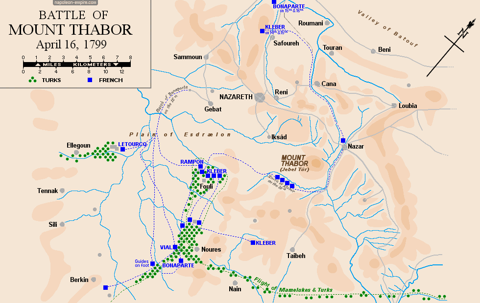Napoleonic Battles - Map of the battle of Mount Tabor