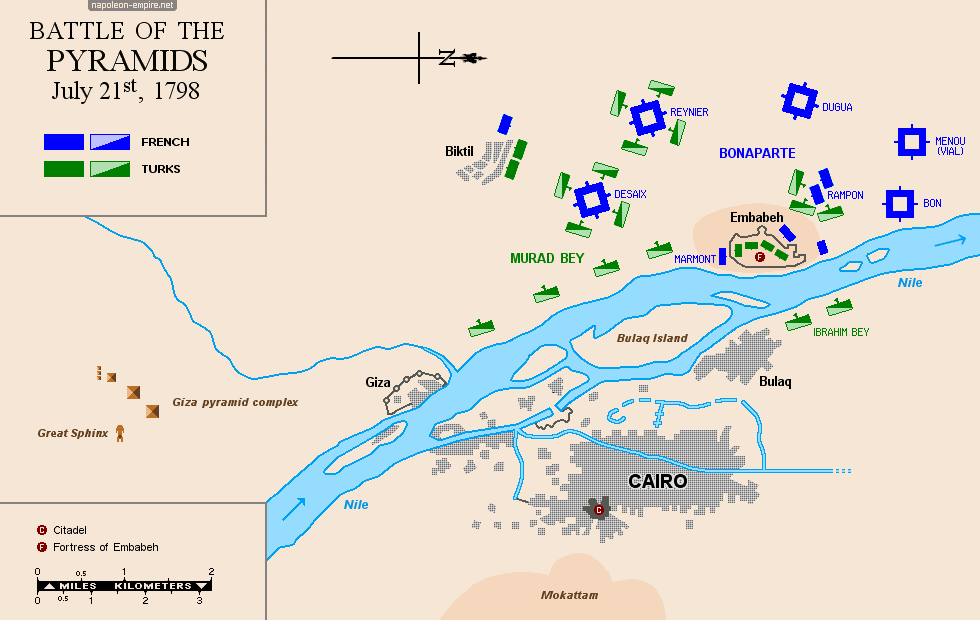 Napoleonic Battles - Map of battle of the Pyramids (Battle of Embabeh)