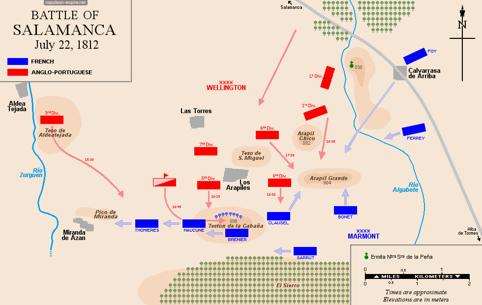 Napoleonic Battles - Map of the battle of Salamanca