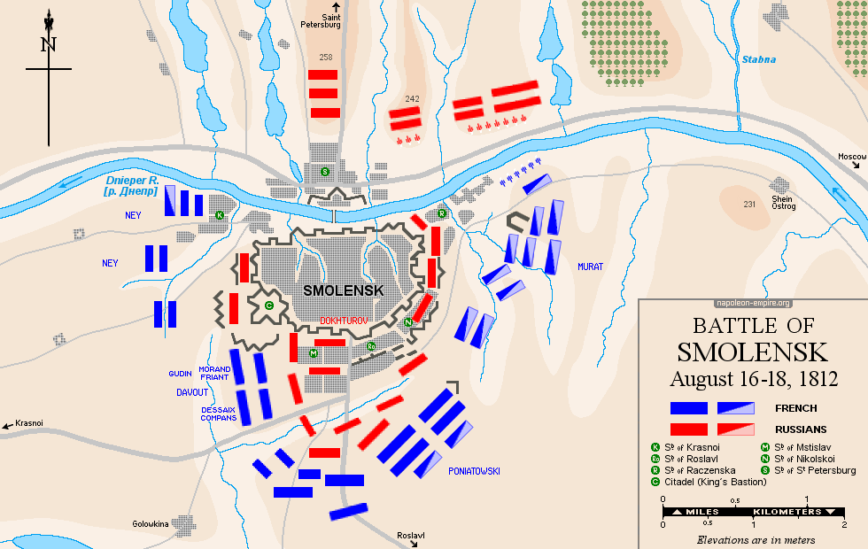 Napoleonic Battles - Map of the battle of Smolensk
