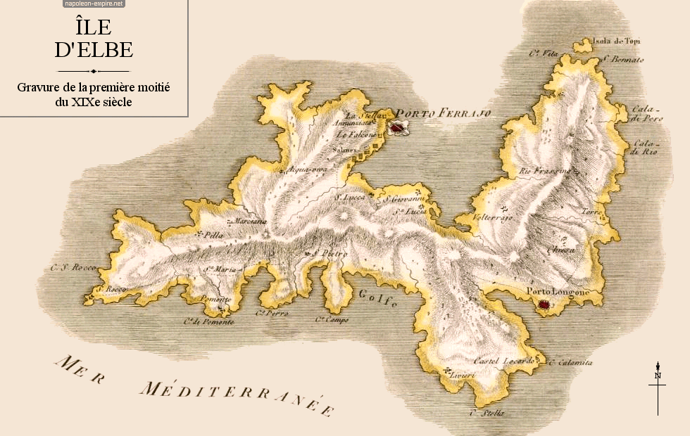 Carte de l'île d'Elbe