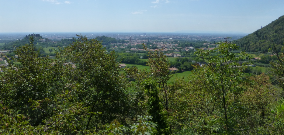 Bassano, general view from the foothills of the Grappa massif