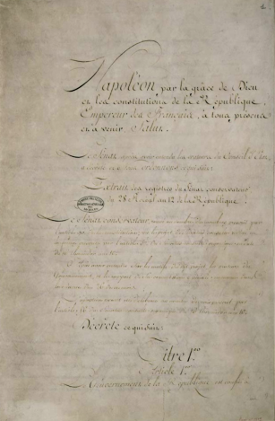 Manuscrit de la Constitution de l'an XII