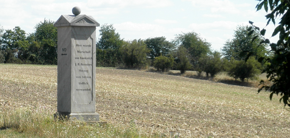 Stèle commémorant l'endroit où le maréchal Bessières fut mortellement blessé