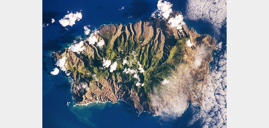 Photo de l'île de Sainte Hélène prise par un astronaute de la NASA