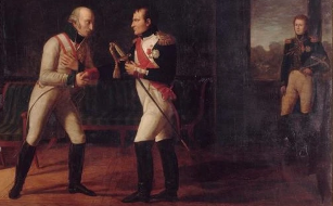 Rencontre de Napoléon et de Charles Louis de Habsbourg à Stamersdorf, à l'occasion de la paix de Presbourg