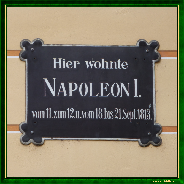 Plaque on the house where Napoleon stayed in Pirna