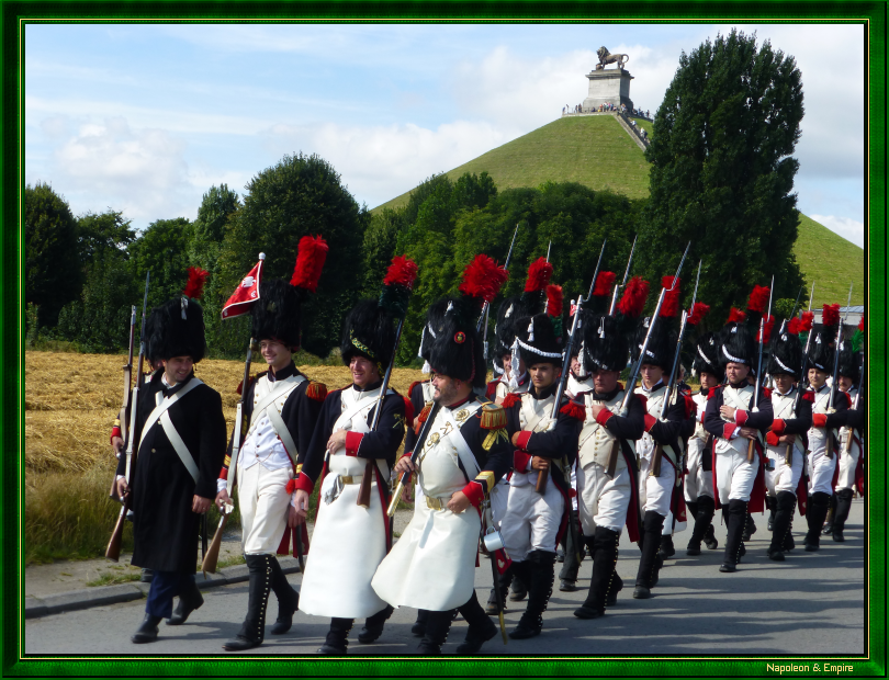Parade at Waterloo near Lion's Mound, view 2