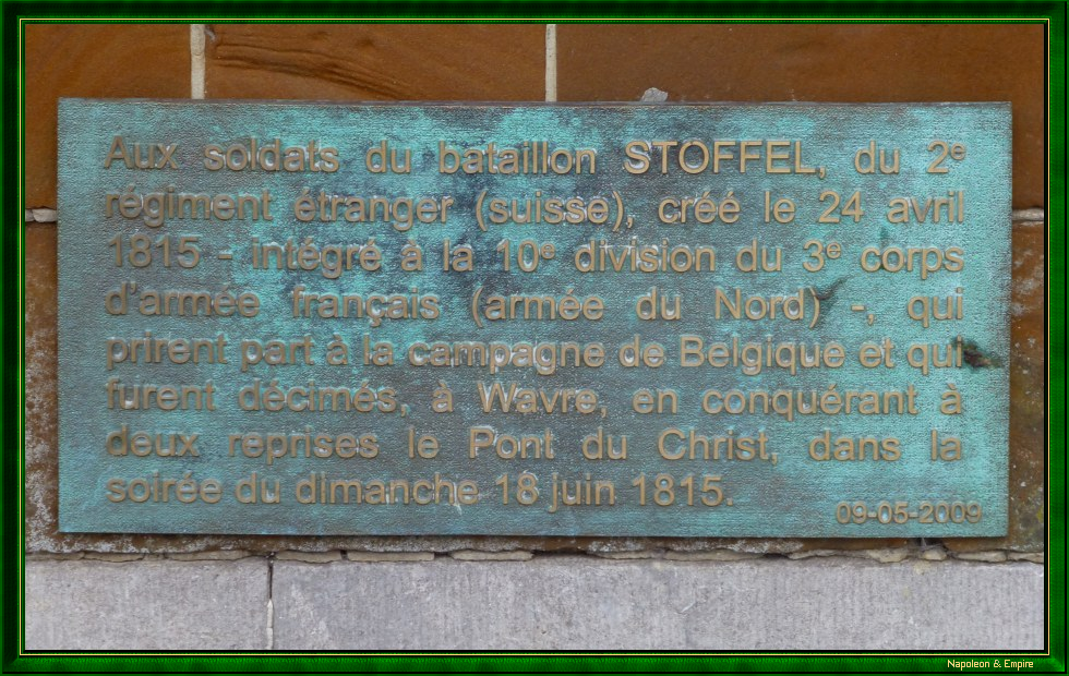 Plaque on the Pont du Christ in Wavre