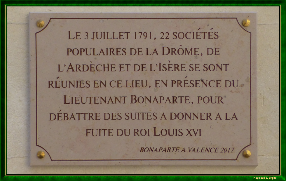 Plaque on the old Saint-Ruf chapel in Valence
