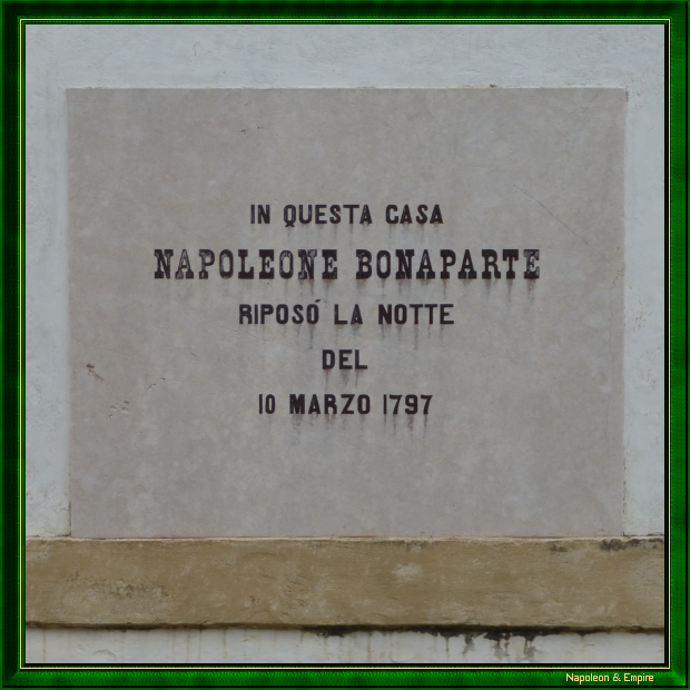 Plaque sur le Palazzo Pasquali à Asolo