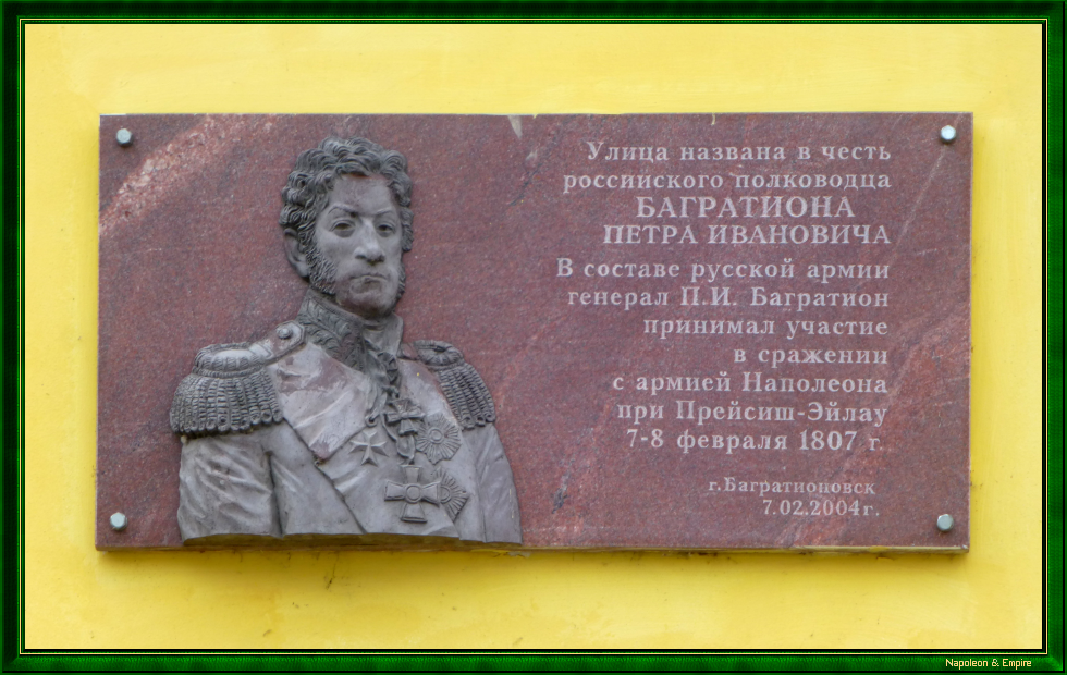 Plaque to General Bagration in Eylau
