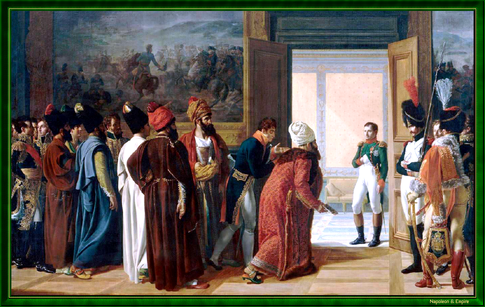 Napoleon receives the Persian ambassador at Finkenstein Castle by François-Henri Mulard