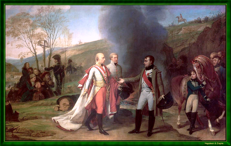 Entrevue de Napoléon Ier et de François II à Sarutschitz, le 4 décembre 1805, par A.J. Gros