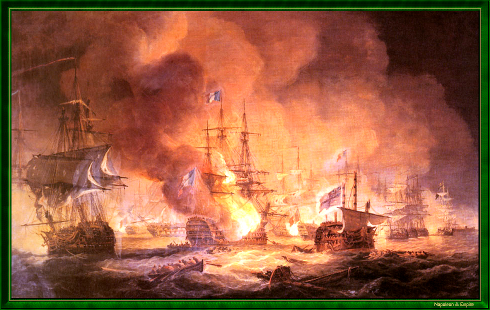 Batailles napoléoniennes - Tableau de la bataille navale d'Aboukir (Bataille du Nil) - 