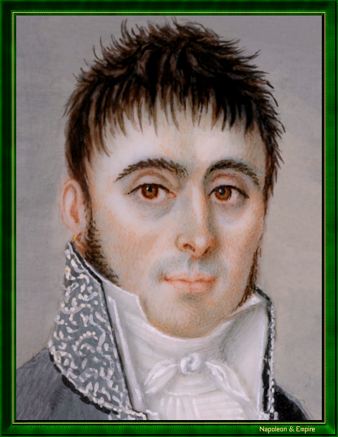 "Alexandre-Urbain Yvan, chirurgien personnel de Napoléon". Miniature sur ivoire peinte vers 1805.