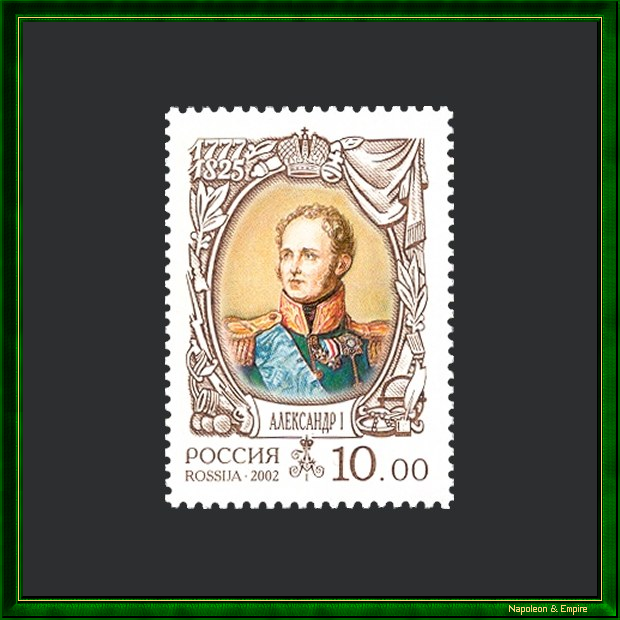 Russian stamp from 2002 with the image of Alexander I