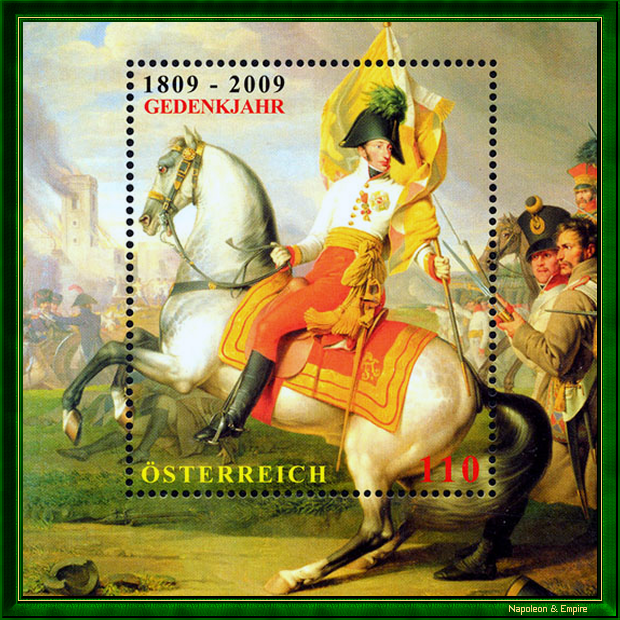 Austrian stamp representing Archduke Charles of Austria