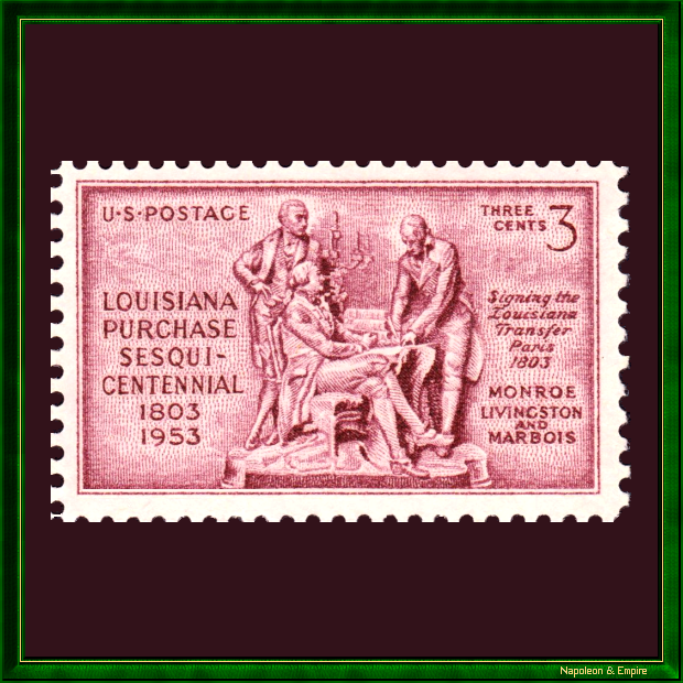 American stamp commemorating the cession of Louisiana