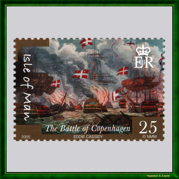 Stamp commemorating the battle Anglo-Danish naval service