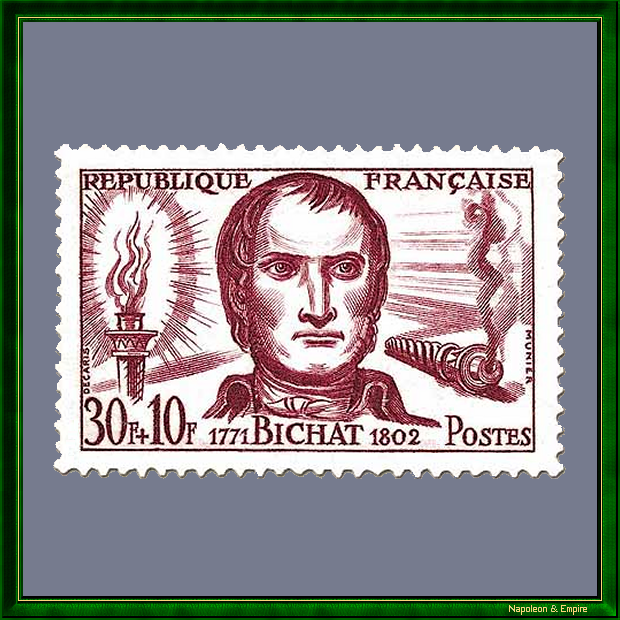 French stamp of 30 francs representing Xavier Bichat