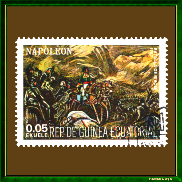 Stamp representing Bonaparte at the Battle of Rivoli
