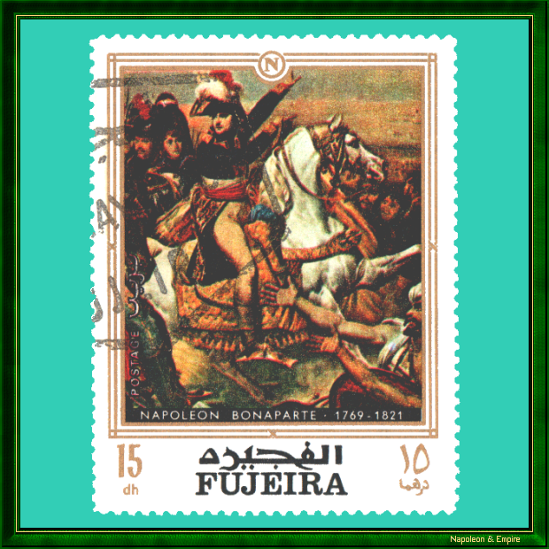 Stamp representing Bonaparte at the Battle of the Pyramids