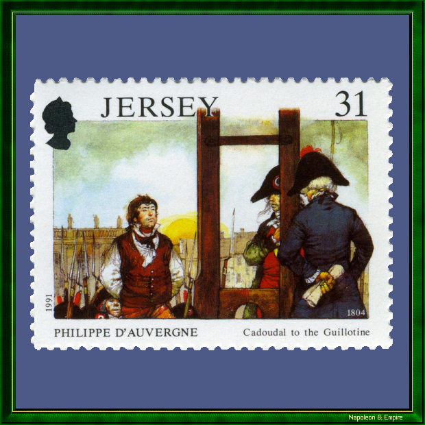 Stamp depicting the execution of Georges Cadoudal