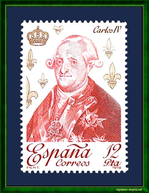 Postage stamp with the effigy of Charles IV of Spain