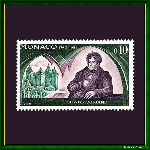 Monegasque stamp representing François René de Chateaubriand