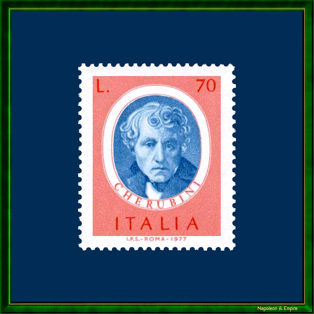 Italian stamp representing Luigi Cherubini