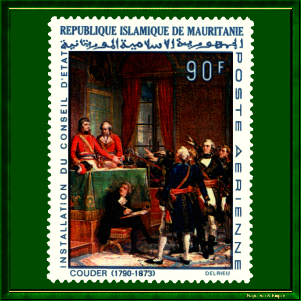 Stamp representing the installation of the Council of State